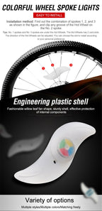 Bike Wheel Spokes Light 3 Lighting Mode LED Night Ride Waterproof Safety Warning Light Bicycle Colorful Lamp With Battery Waterproof LED Bicycle Spoke Lights Safety Flashing Lights For Bike Stevvex