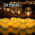 12/24Pcs Creative LED Candle Flameless LED Tea Lights with Remote Battery Operated Flickering Tea lights Candles with Timer Tea Lights Realistic Fake Candles Battery Powered Flameless Tea Light Lamp For Home Wedding Party Decoration Supplies Stevvex