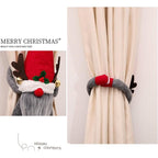 Christmas Plaid Curtain Buckle Santa Snowman Curtain Tiebacks Tie Rope Christmas Decor Curtain Buckle Bandage Curtain Tieback Santa Curtain Buckle Tieback Curtain Holder Fastener Doll Wine Bottle Topper For Home Window Decorations Christmas Ornaments Stevvex