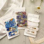 2PCS/Set Fashion WomenElegant Acrylic Geometric Hairpin Sweet Girl Hair Clip Marble Textured Barrettes Headband Gorgeous Hair Accessories For Women Stevvex