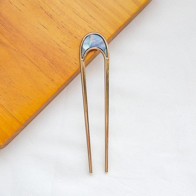U Shape Hair Sticks Women Hairclip Simplicity Colorful Girls Hairpins Hair Sticks Hair Accessories Headwear French Hair Pin Hairstyle Chignon for Women Stevvex