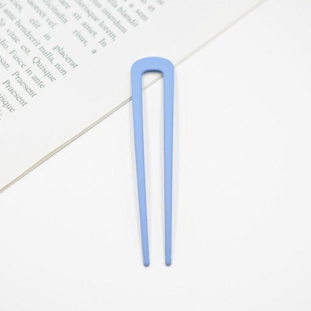 U Shape Hair Sticks Women Hairclip Simplicity Colorful Girls Hairpins Hair Sticks Hair Accessories Headwear French Hair Pin Hairstyle Chignon for Women Stevvex