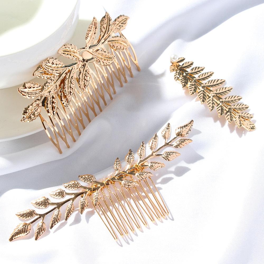 Western Fashion Retro Hair Bands For Women Wedding Metal Gold Leaf Butterfly Hair Headbands Girls Bride Gorgeous Hair Accessories For Women Stevvex