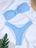 Women One-Shoulder Bikini Swimsuit Women Push Up Swimwear Women's Bathing Suit Comfortable Bikini Ribbed Two Piece Swimsuit Bikini Set Summer Bathing Suit Beach Wear Swimming Suit Stevvex