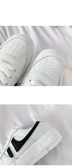 Fashion Flats Womans Sneakers Casual Breathable Vulcanized Shoes Lace Up Woman Comfort Walking White Round Head Platform Casual Sports Cute Fashion Walking School Sneakers Stevvex