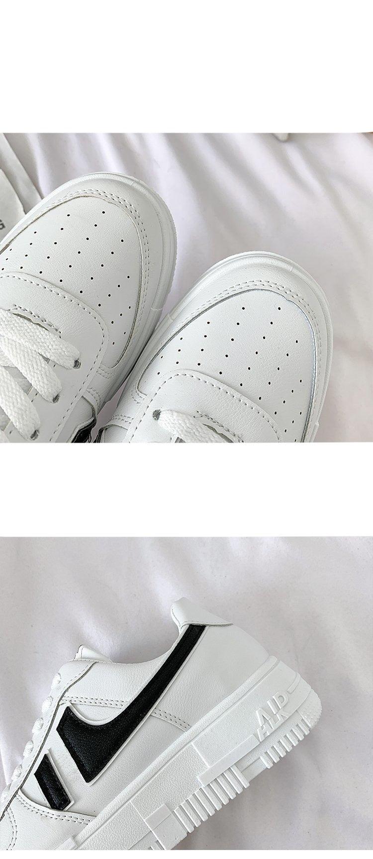 Fashion Flats Womans Sneakers Casual Breathable Vulcanized Shoes Lace Up Woman Comfort Walking White Round Head Platform Casual Sports Cute Fashion Walking School Sneakers Stevvex