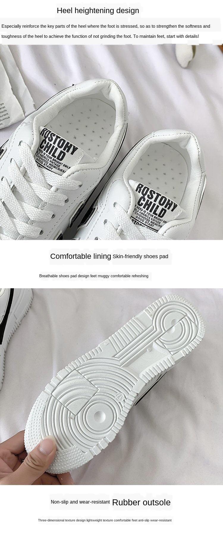 Fashion Flats Womans Sneakers Casual Breathable Vulcanized Shoes Lace Up Woman Comfort Walking White Round Head Platform Casual Sports Cute Fashion Walking School Sneakers Stevvex