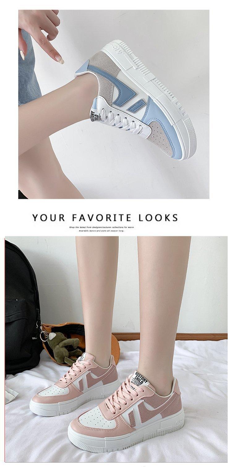 Fashion Flats Womans Sneakers Casual Breathable Vulcanized Shoes Lace Up Woman Comfort Walking White Round Head Platform Casual Sports Cute Fashion Walking School Sneakers Stevvex