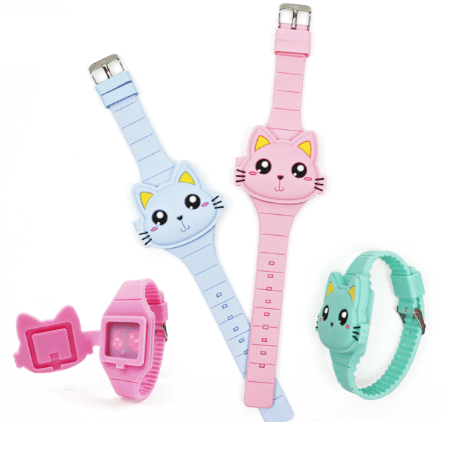 3D Kids Watches Cute Rabbit Cat LED Electronic Children Watch Boys and Girls Silicone Toy Wristwatches Girls Watch Digital Cute Shape LED Fashion Silicone Band Clamshell Design Wrist Watch Stevvex