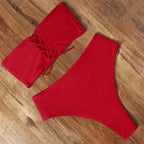 Top Swimsuit Push Up Bikini Set Women's Crop Top High Waist Swimsuit Sport High Cut Bikini Set Two Piece Bathing Suits High Waist Solid Bathing Suit Summer Swimwear Women Beachwear Stevvex