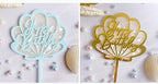 Ocean Acrylic Cake Toppers Topper Happy Birthday Cake Picks DIY Cake Insert Topper Cup Cake Toothpick Party Wedding Birthday Cake Decoration Decorating Card Birthday Shell Cake Topper DIY Wedding Party Gift Cupcake Insert Card Stevvex