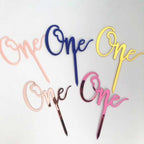 Acrylic One Cake Topper Top Cake One Cake Topper Birthday Cake Topper Double Sided For Anniversaries And Parties  Birthday Party Cupcake Toppers Flags Wedding Baby Shower Supplies Lovely Baking Dessert Decorations Stevvex