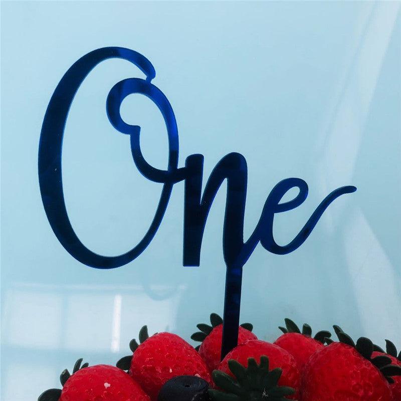 Acrylic One Cake Topper Top Cake One Cake Topper Birthday Cake Topper Double Sided For Anniversaries And Parties  Birthday Party Cupcake Toppers Flags Wedding Baby Shower Supplies Lovely Baking Dessert Decorations Stevvex