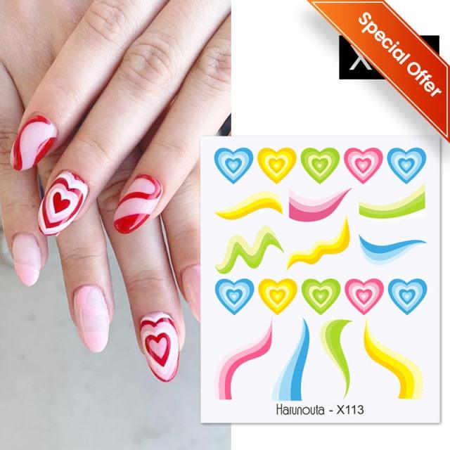 Embossed Nails Sticker 3D Flower Leaves Slider Water Transfer Nail Decals for Nail Art Transfer Sticker  3D Wave Design Decoration for Women Girls Art Stickers Decal Decoration Metallic Curve Strip Line Nail Decor Stevvex
