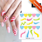 Embossed Nails Sticker 3D Flower Leaves Slider Water Transfer Nail Decals for Nail Art Transfer Sticker  3D Wave Design Decoration for Women Girls Art Stickers Decal Decoration Metallic Curve Strip Line Nail Decor Stevvex
