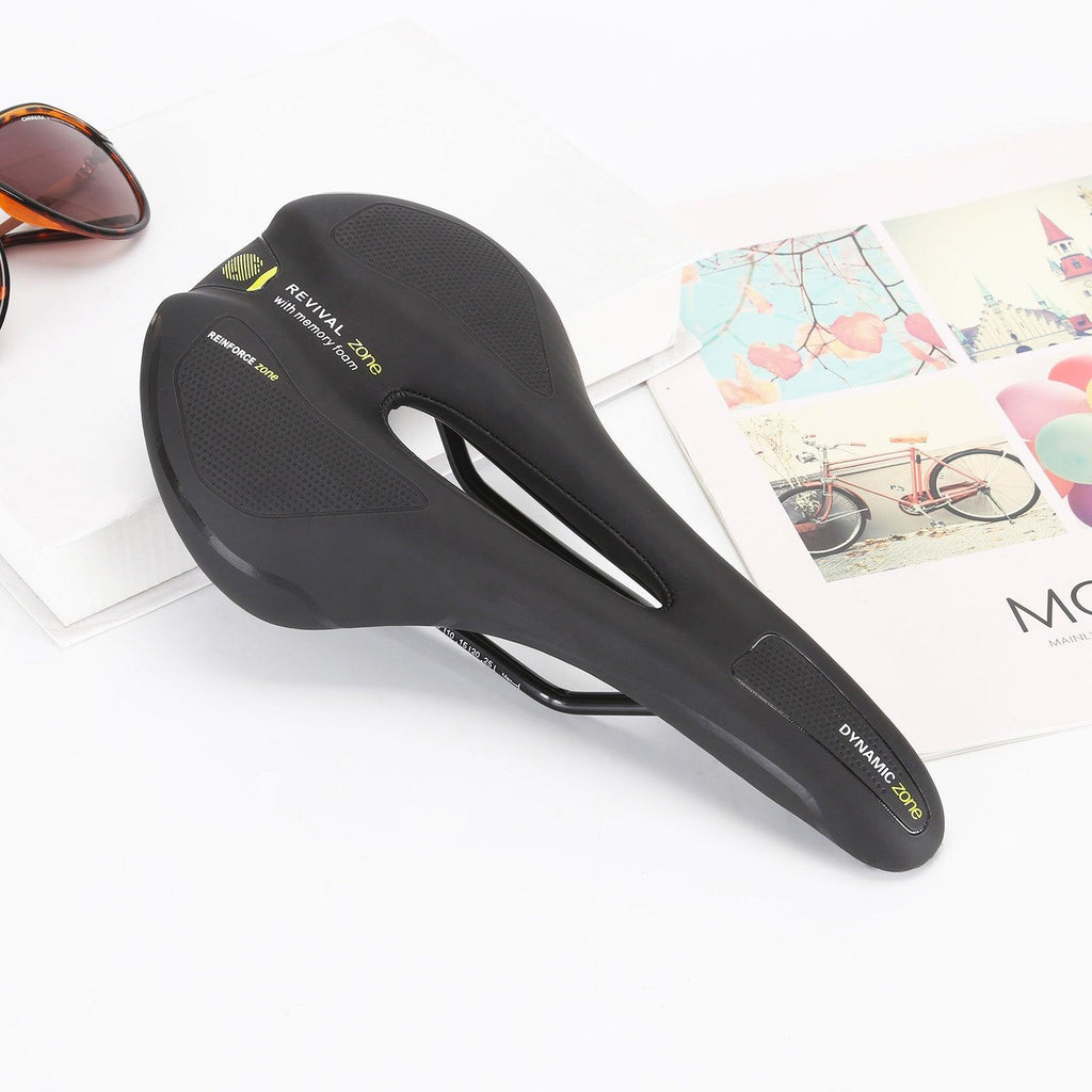 Hollow Comfort Bicycle Saddle Breathable Seat Cushion Shockproof Waterproof Ergonomics Road Bike Saddle Waterproof Replacement Bicycle Seats Comfortable Memory Foam Bikes Saddle Universal Fit For Bikes Road Bikes Stevvex