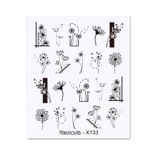 Cool Geometrics Pattern Water Decals Stickers Flower Leaves Slider For Nails Spring Summer Nail Art Decoration Tattoos Women Nail Art Stickers Water Transfer Decals Design Nail Art Supplies Manicure Acrylic Nail Foil Stencils Decorations Stevvex