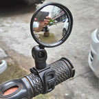 Universal Bicycle Mirror Bicycle Accessories Handlebar Rearview Mirror Rotate Wide-Angle Rearview Mirror Rotatable Round Adjustable Shockproof Convex Wide Angle Universal Back Rear View Mirrors Stevvex