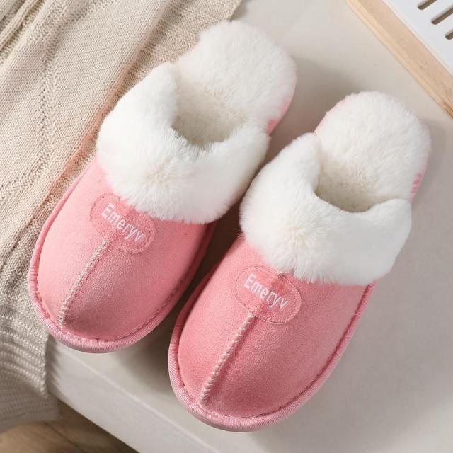 Women Fur Slippers Winter Warm Shoes Suede Plush House Indoor Outdoor Men Couples Cotton Cozy Comfy Faux Fur Slip-On Women House Shoes Memory Foam Suede Fluffy Comfort Plush Anti-Slip Slippers Stevvex
