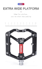 Pedals Bicycle Aluminum Pedal Mountain Urban Road Parts Sealed Bearing Flat Platform All-Round Pedals Bike Accessories Advanced 4 Bearings Mountain Bike Pedals Platform Bicycle Flat Alloy Pedals Stevvex