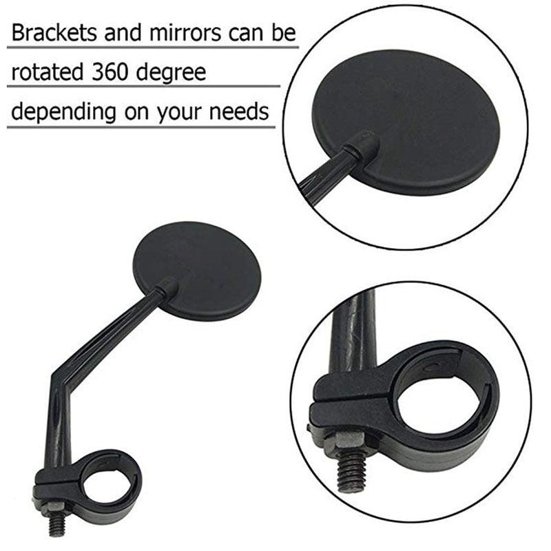 Bike Rear Mirrors Degree Rotation Bicycle Rearview Mirrors Suitable For Mountain Road Bike Safe Rear View Mirror Adjustable Rotatable HD Wide Angle Cycling Biking Clear Acrylic Convex Mirror Stevvex
