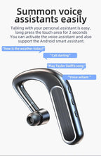 Bluetooth Headset Wireless Earpiece Bluetooth 5.0 Earphones Elegant Business Over Ear Headphones Noise Isolating Wireless Ergonomic Earbuds For Clear Calls Stereo Office Headset With Mic Black Stevvex