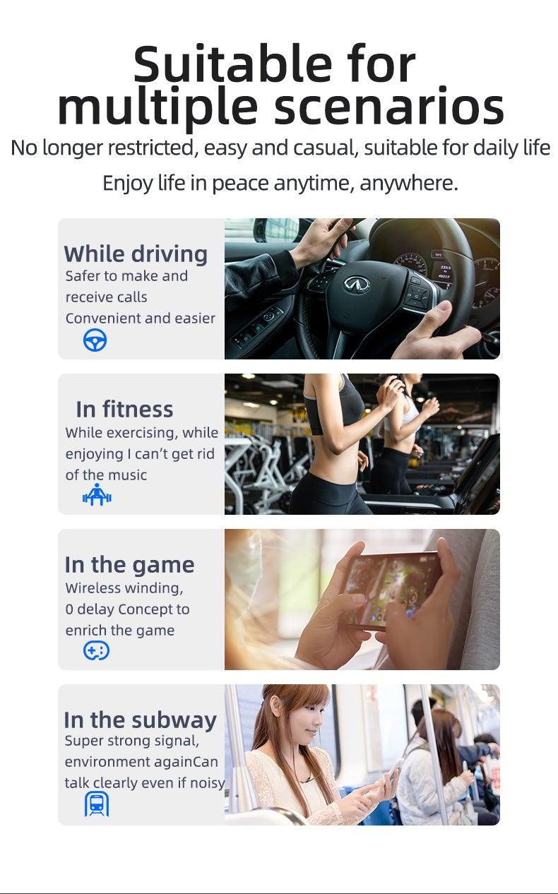 Bluetooth Headset Wireless Earpiece Bluetooth 5.0 Earphones Elegant Business Over Ear Headphones Noise Isolating Wireless Ergonomic Earbuds For Clear Calls Stereo Office Headset With Mic Black Stevvex