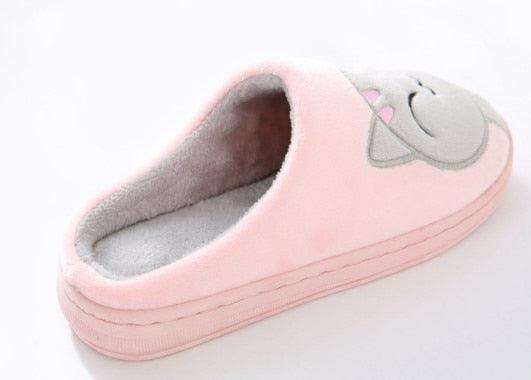 Women Winter Warm Home Slippers Couple Shoes Plush Cat Animal Slip On Soft Indoor Flats Comfort Cozy Memory Foam Scuff Slippers Slip On Warm House Shoes Stevvex