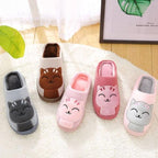 Women Winter Warm Home Slippers Couple Shoes Plush Cat Animal Slip On Soft Indoor Flats Comfort Cozy Memory Foam Scuff Slippers Slip On Warm House Shoes Stevvex