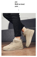 Men Winter Comfortable Shoes Warm Fur Snow Boots Ankle Winter Boots For Men Plush Sneakers High-Top Outdoor Snow Boots Water Resistant Shoes Anti-Slip Fully Fur Lined Casual Lightweight Shoes Stevvex