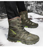 Mens Outdoor Sports Hiking Boots Wear Resisting Work Shoes Footwear Mountain Sport Mid-Cut Black Hiking Boots Outdoor Mountaineering Outdoor Winter Shoes Stevvex