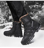 Mens Outdoor Sports Hiking Boots Wear Resisting Work Shoes Footwear Mountain Sport Mid-Cut Black Hiking Boots Outdoor Mountaineering Outdoor Winter Shoes Stevvex