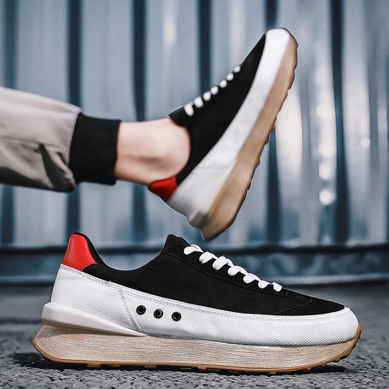 Men's Fashion Thick-Soled Sports Shoes Outdoor Non-Slip Breathable Casual Comfortable Sneakers Walking Slip-On Running Sneakers Lightweight Breathable Mesh Soft Sole Stevvex