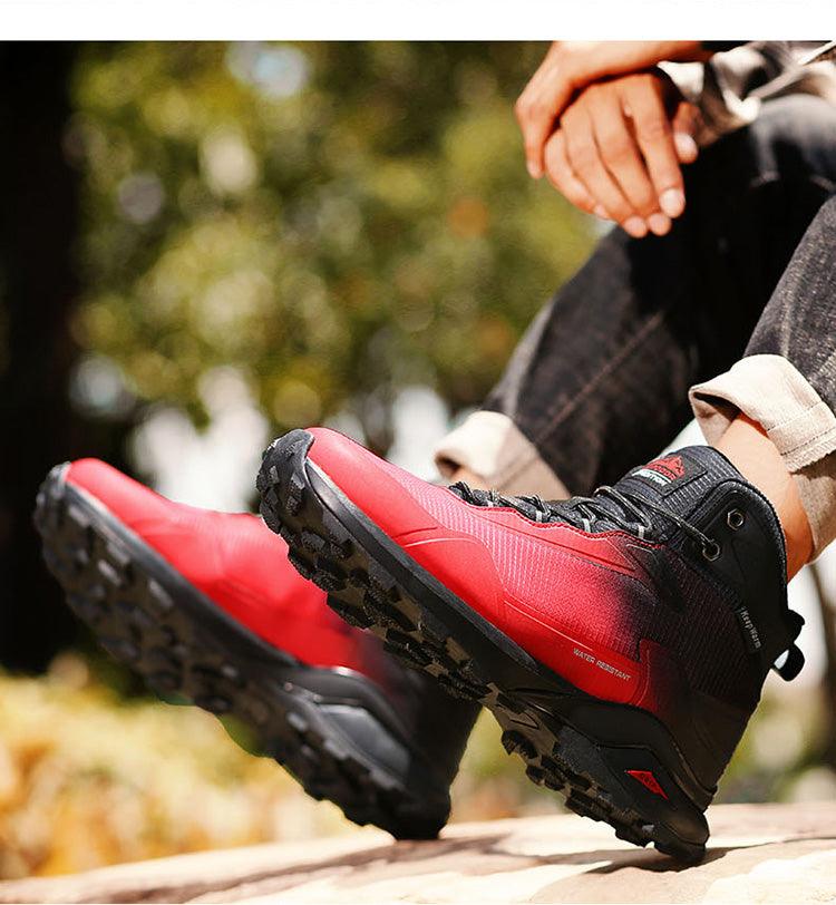 Men's Warm Boots Plush Snow Boots Outdoor Non-Slip Hiking Boots High Top Waterproof Sports Men's Winter Boots Snow Boots Warm Lined Non Slip Leather Shoes Stevvex