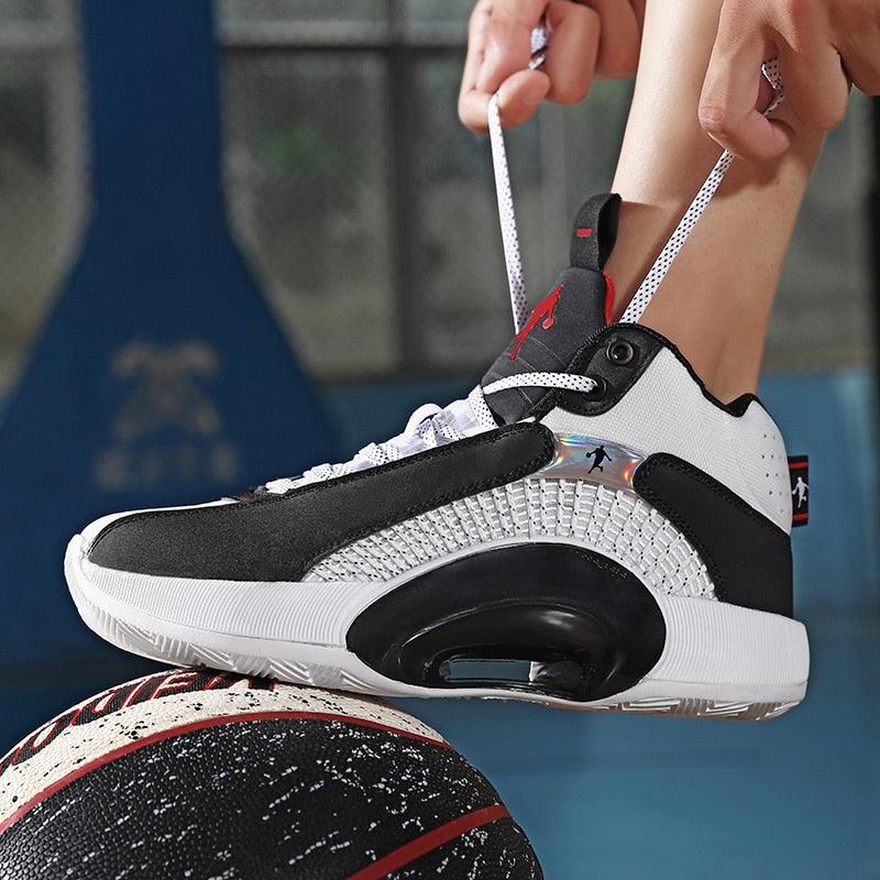 Men's Casual Breathable Comfortable Cushioned Soft Professional Sports Basketball Shoes Outdoor Street Sports Shoes Lightning Professional Anti Slip Sports Shoes For Running Walking Stevvex