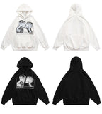 Hoodies Men Scary Skeleton Bone Print Plus Velvet Pullover Couple Oversize Gothic Diablo Style Punk Harajuku Streetwear Lootquake LLC