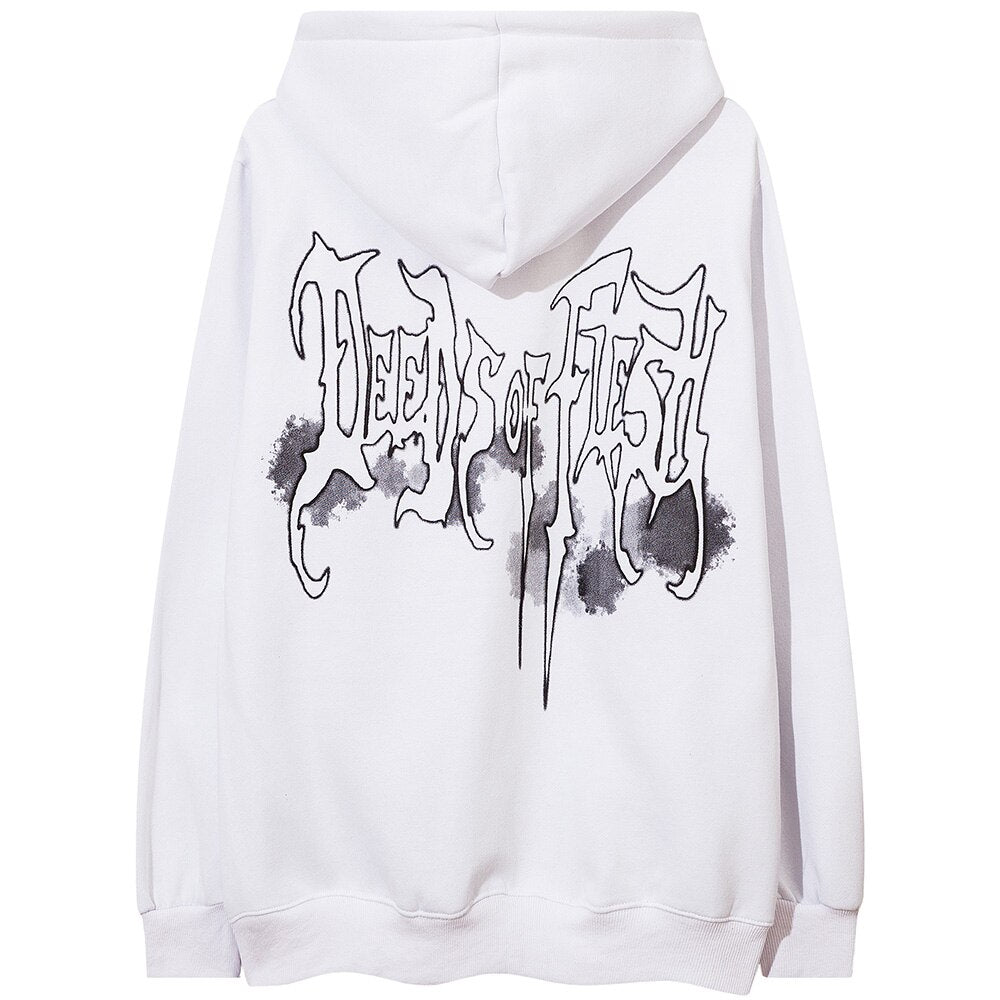 Hoodie Men Scary Demon Punk Letter Fleece Warm Pullover Diablo Style Punk Cool Harajuku Tops Casual Oversize Streetwear Lootquake LLC