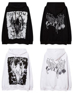 Hoodie Men Scary Demon Punk Letter Fleece Warm Pullover Diablo Style Punk Cool Harajuku Tops Casual Oversize Streetwear Lootquake LLC