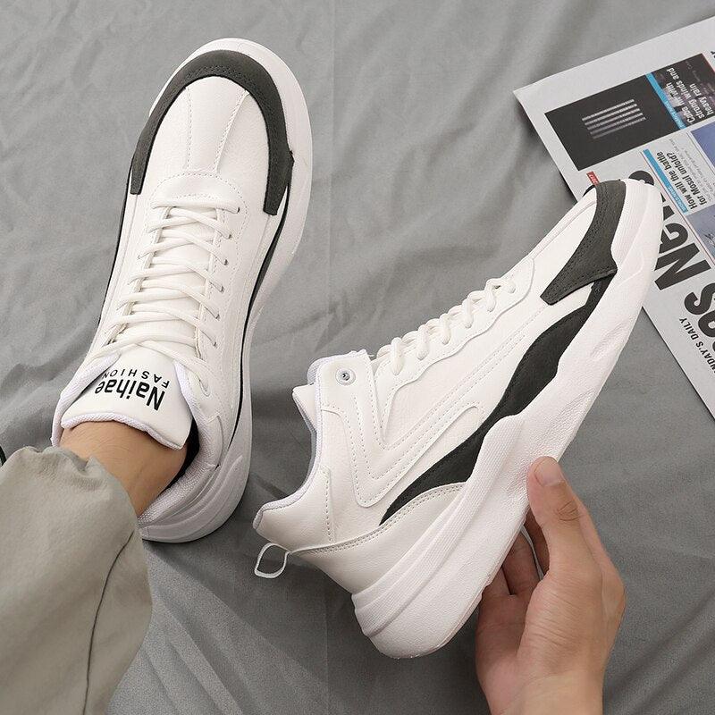 Mens Casual Shoes Leather Sneakers High Quality Comfortable Boots Outdoor Light Walking Footwear Mens Fashion Sneakers Breathable Comfort Walking Sport Mens Sneakers Stevvex
