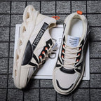 Mens Running Autumn New Leather Sneakers High Quality Outdoor Light Comfortable Sport Athletic Sneakers Lace Up Walking Breathable Ultra Lightweight Sport Casual Sneakers Stevvex