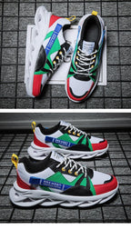 Mens Running Autumn New Leather Sneakers High Quality Outdoor Light Comfortable Sport Athletic Sneakers Lace Up Walking Breathable Ultra Lightweight Sport Casual Sneakers Stevvex