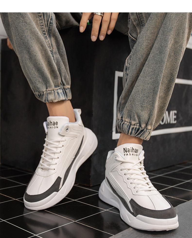 Mens Casual Shoes Leather Sneakers High Quality Comfortable Boots Outdoor Light Walking Footwear Mens Fashion Sneakers Breathable Comfort Walking Sport Mens Sneakers Stevvex