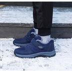 Waterproof Mens Winter Shoes Couple Snow Boots Antiskid Bottom Warm Casual Boots Winter Men’s Snow Ankle Boots Fur Lined Warm Anti-slip Outdoor Sport Shoes Stevvex