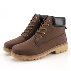 Winter Luxury Shoes Mens Flat Heel Boots Fashion Warm Ankle Boots Outdoor Warm Non Slip Fur Lined Ankle Boots Leather Winter Walking Shoes For Mens Stevvex