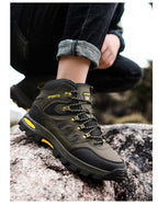 Mens Winter Snow Boots Waterproof Leather Super Warm Men's Boots Outdoor Hiking Boots Ankle Snow Hiking Boots Warm Water Resistant Non Slip Soft Lined Design Stevvex