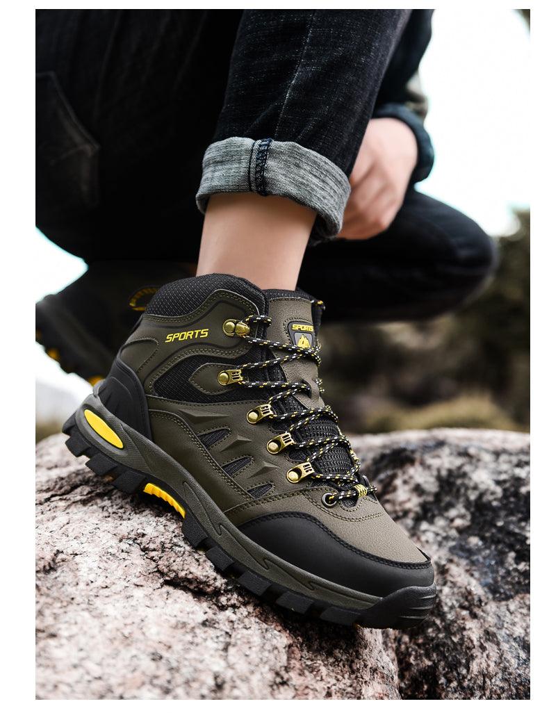 Mens Winter Snow Boots Waterproof Leather Super Warm Men's Boots Outdoor Hiking Boots Ankle Snow Hiking Boots Warm Water Resistant Non Slip Soft Lined Design Stevvex