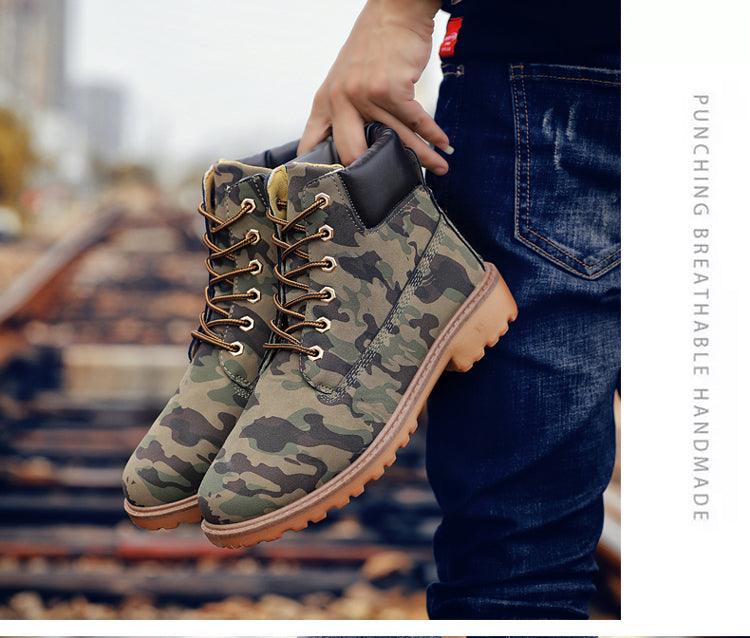 Winter Luxury Shoes Mens Flat Heel Boots Fashion Warm Ankle Boots Outdoor Warm Non Slip Fur Lined Ankle Boots Leather Winter Walking Shoes For Mens Stevvex
