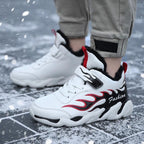 Winter Kids Sneakers Leather Children Sports Shoes Plush Warm Running Shoes For Boys Fashion Casual Walking Sneakers Water Resistant Hiking Boots Non Slip Athletic Outdoor Sneakers Stevvex