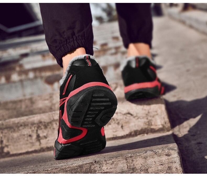 Winter Leather Sneakers Keep Warm Waterproof Mans Sneakers Work Casual Shoes Mens Autumn Anti-slip Leather Lace Up Lightweight Soft Modern Comfortable Classic Walking Sneakers Stevvex