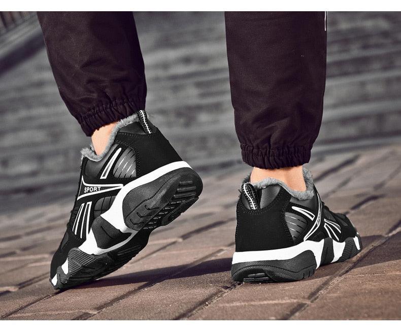 Winter Leather Sneakers Keep Warm Waterproof Mans Sneakers Work Casual Shoes Mens Autumn Anti-slip Leather Lace Up Lightweight Soft Modern Comfortable Classic Walking Sneakers Stevvex